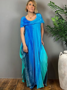 Blue Ombre Maxi Dress - PAKA9 Blue Woman