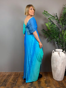 Blue Ombre Maxi Dress - PAKA9 Blue Woman