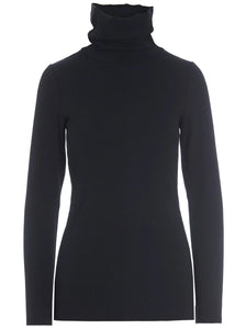 Henriette Steffensen 71603 Ribbed Turtleneck Top - BLACK Blue Woman