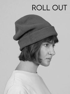 KOPKA Roll Up Woollen Beret - Anthracite Blue Woman