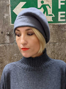 KOPKA Roll Up Woollen Beret - Flannel Blue Woman