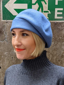 KOPKA Roll Up Woollen Beret - Steel Blue Blue Woman