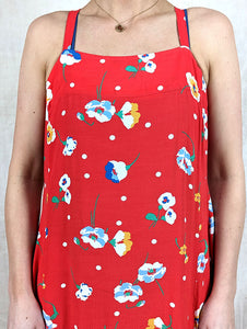Lurdes Bergada 448 Printed Dress in Red Blue Woman