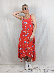 Lurdes Bergada 448 Printed Dress in Red Blue Woman