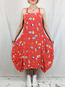 Lurdes Bergada 448 Printed Dress in Red Blue Woman
