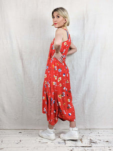 Lurdes Bergada 448 Printed Dress in Red Blue Woman