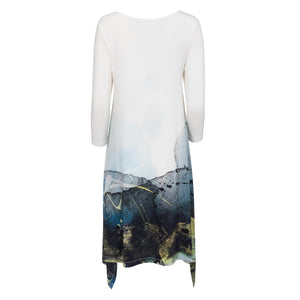 Paint-Print Tunic Dress - BITA24 Blue Woman