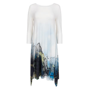 Paint-Print Tunic Dress - BITA24 Blue Woman