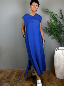 Royal Blue Tie Back Maxi Dress - ZUMO Blue Woman