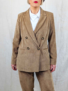 i-Blues VOLT Corduroy Blazer Jacket in CAMEL Blue Woman