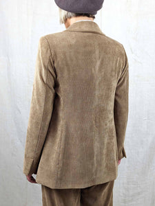 i-Blues VOLT Corduroy Blazer Jacket in CAMEL Blue Woman